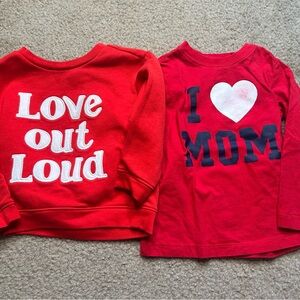 Old Navy Toddler Baby Red Graphic Long Sleeve Shirts 24Months